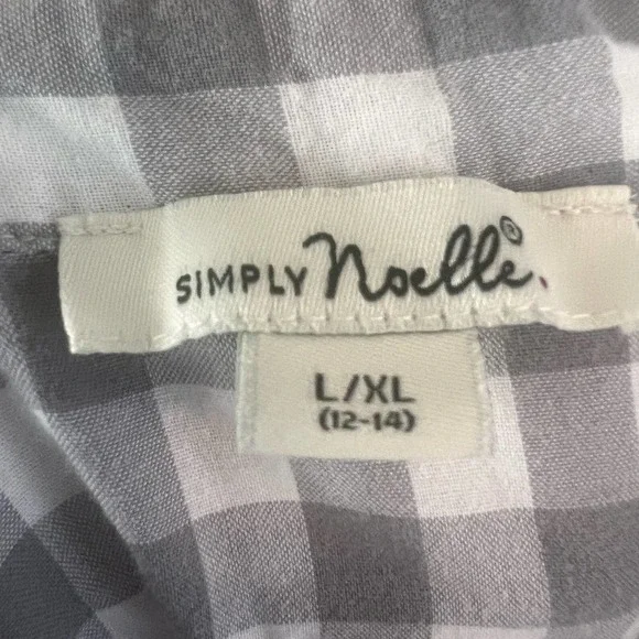 Simply Noelle sz. L, XL  white & gray checkered button up casual, office #1634 - Picture 8 of 10